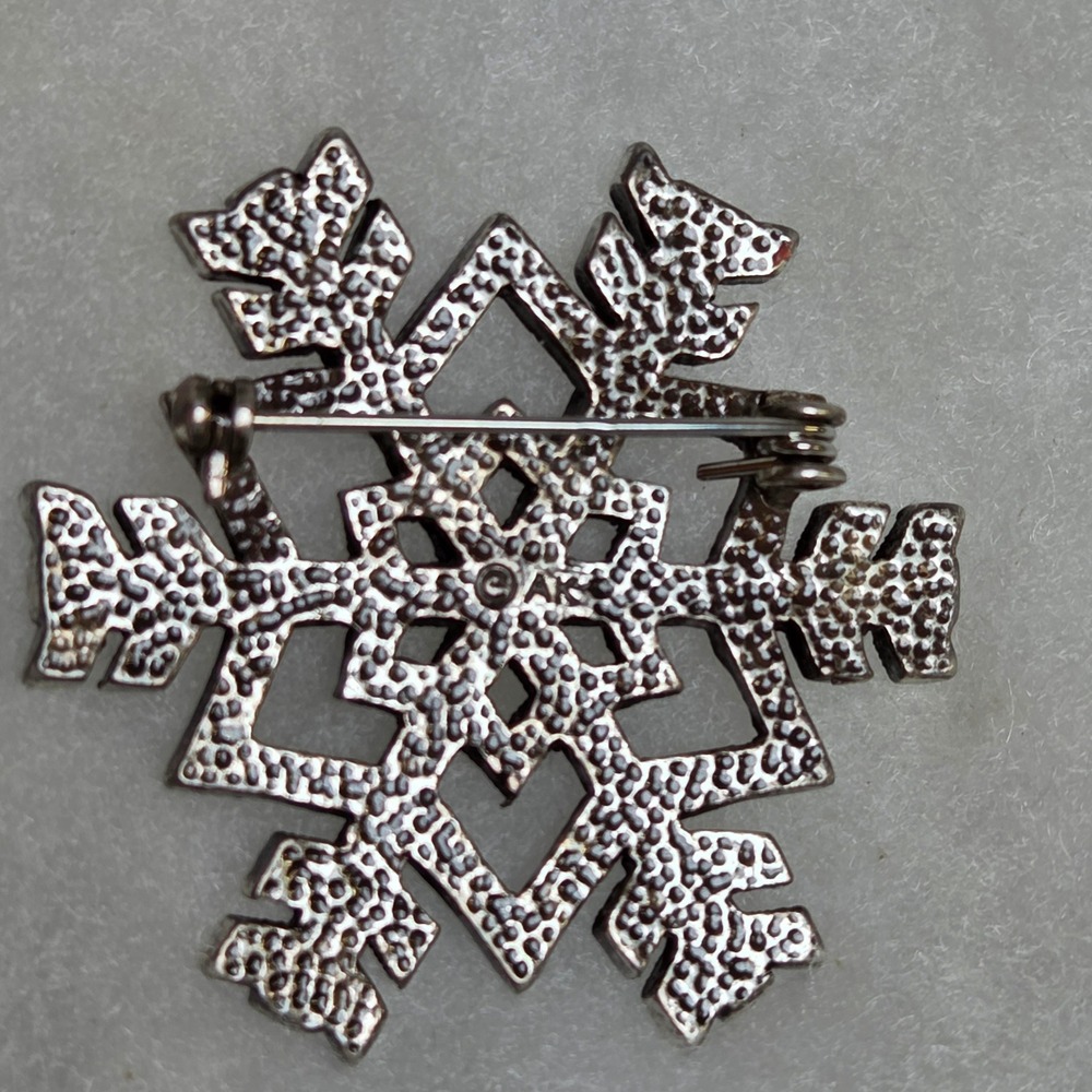 Vintage AK Geometric Rhinestone Brooch Gunmetal Silver Tone Art Deco Signed - Picture 3 of 8